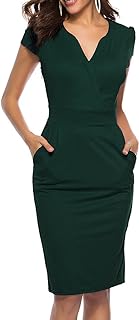 CEASIKERY Ladies Retro Cocktail Pencil Work Wear for Office Work Casual, Navy