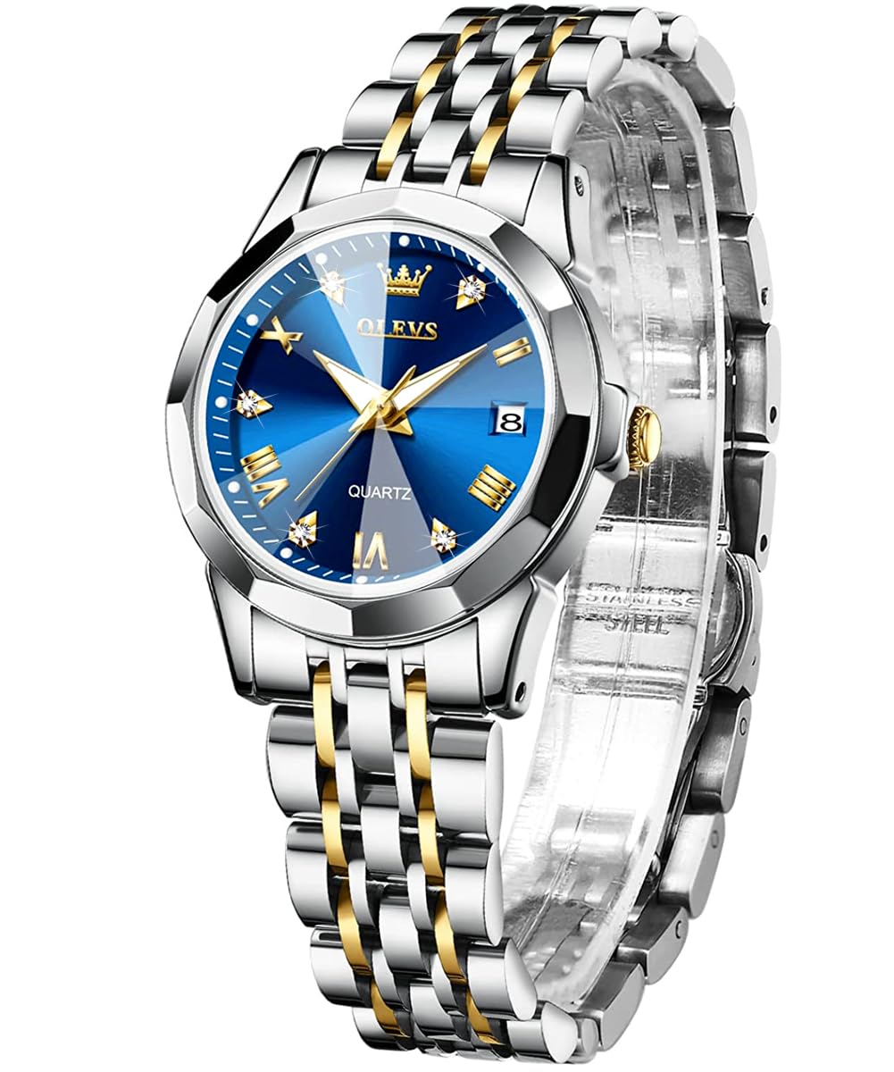 OLEVS Orologio da donna Diamante Orologio con Piccolo Volto Oro Argento Cinturin