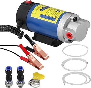 Vevitts 12V 100W Oil Transfer Pump, Oil Change Pump Extractor Motor Oil Diesel Fluid Transfer Pump for Car Motorcycle and Boat Engine Oil Change Disposal 100W Fluid Change Extractor Tool
