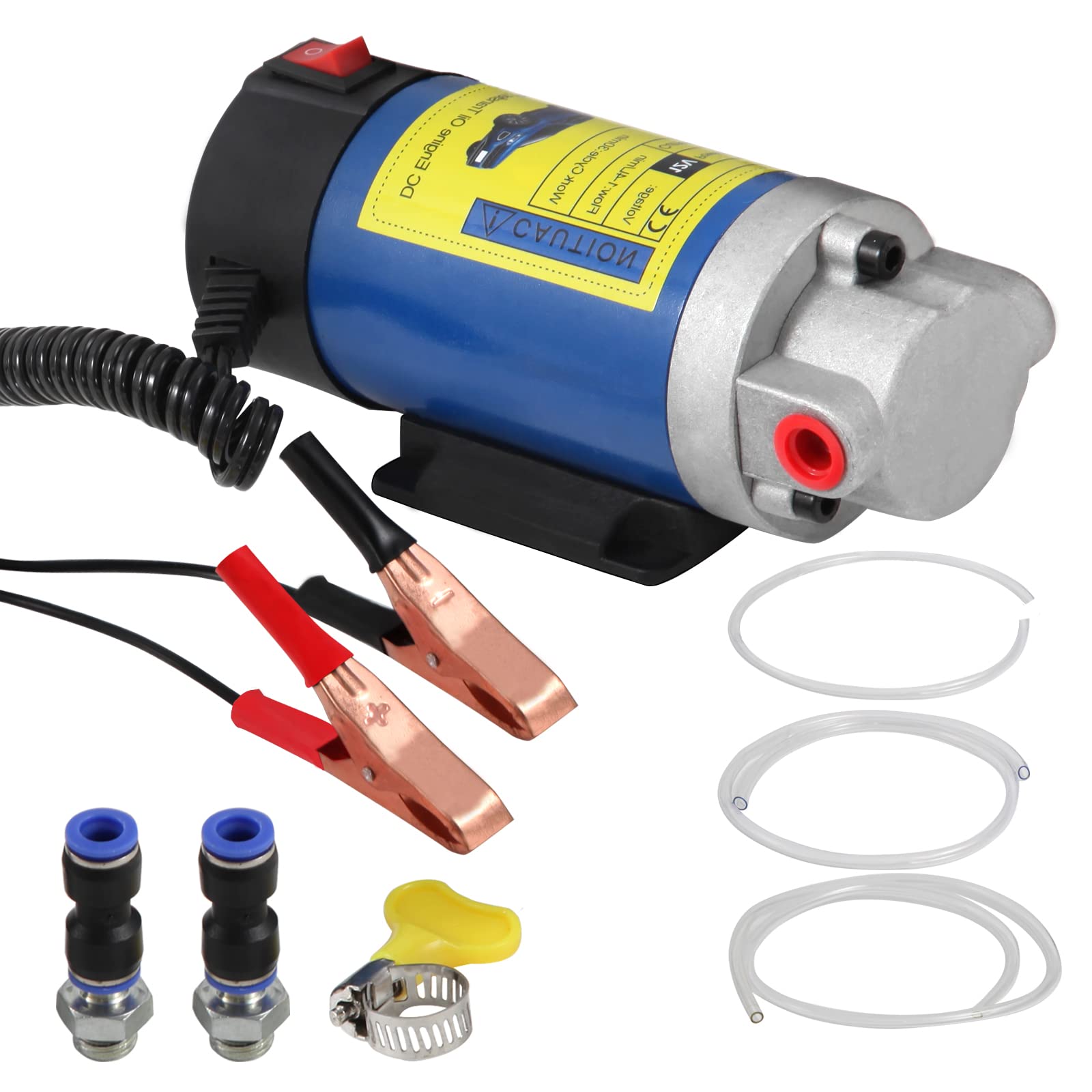 Vevitts 12V 100W Oil Transfer Pump, Oil Change Pump Extractor Motor Oil Diesel F