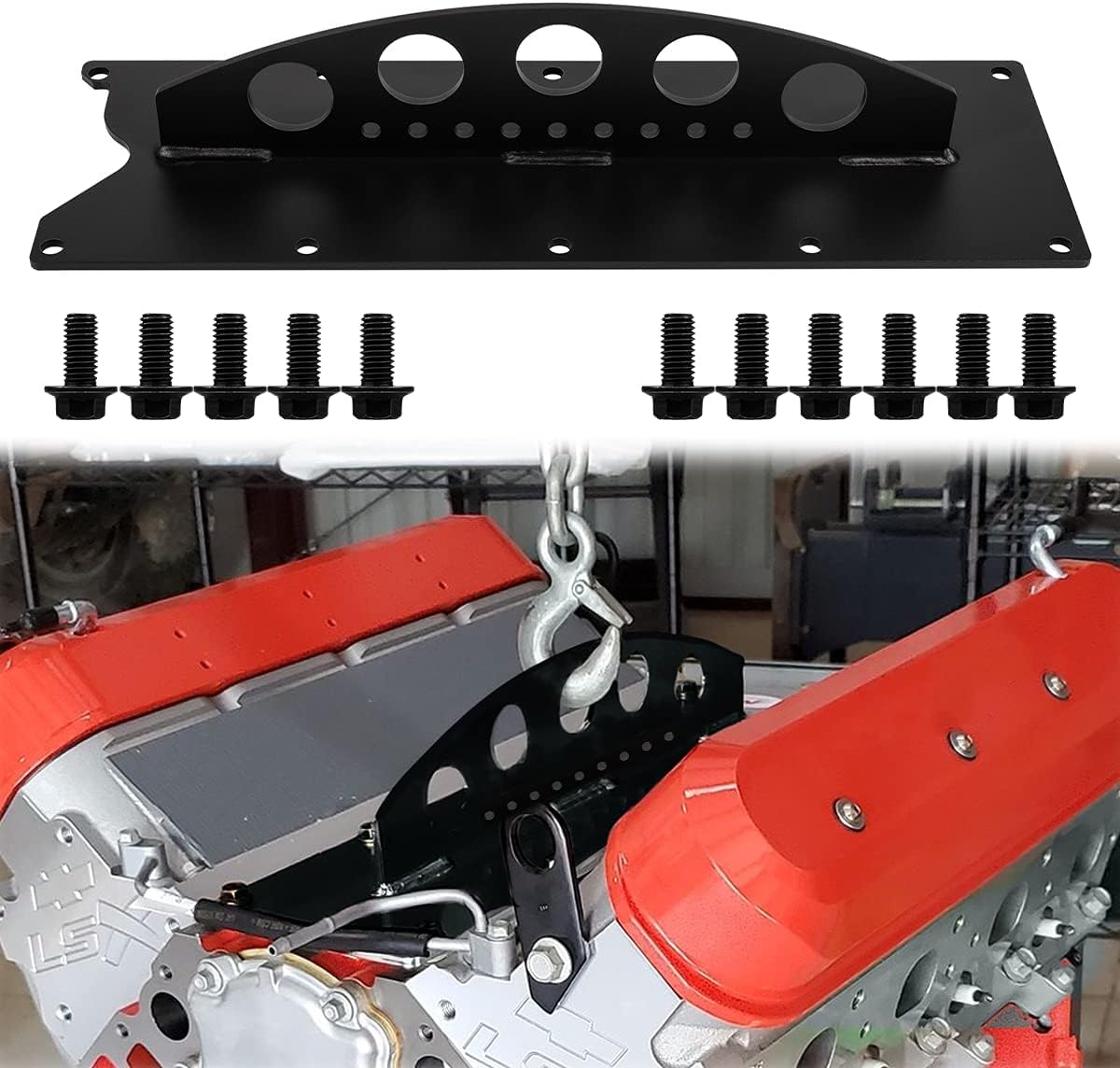 LS Engine Lift Plate Engine Hoist Picker Crane Lift Plate Fit for Chevy LS Serie