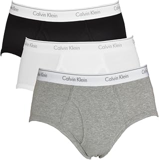Calvin Klein Pack de 3 Calzoncillos Hip Brief para Hombre Algodón Elástico