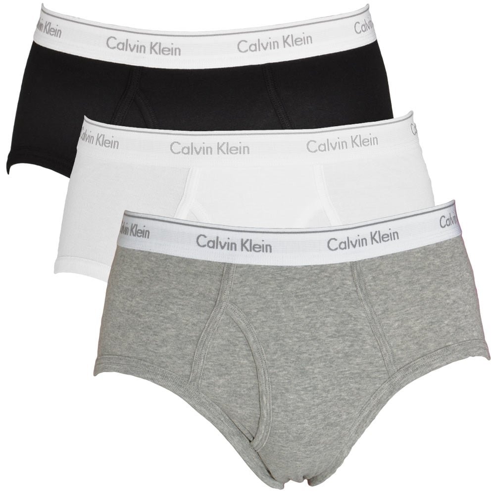 Calvin Klein Pack de 3 Calzoncillos Hip Brief para Hombre Algodón Elástico