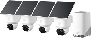 eufy Security SoloCam E42, 4-Cam Kit, 4K Solar Security Camera | AI Facial Recognition & Motion Tracking, Strobe Light, Pan & Tilt, Solar Powered, Built-in Local Storage (Up to 16TB)
