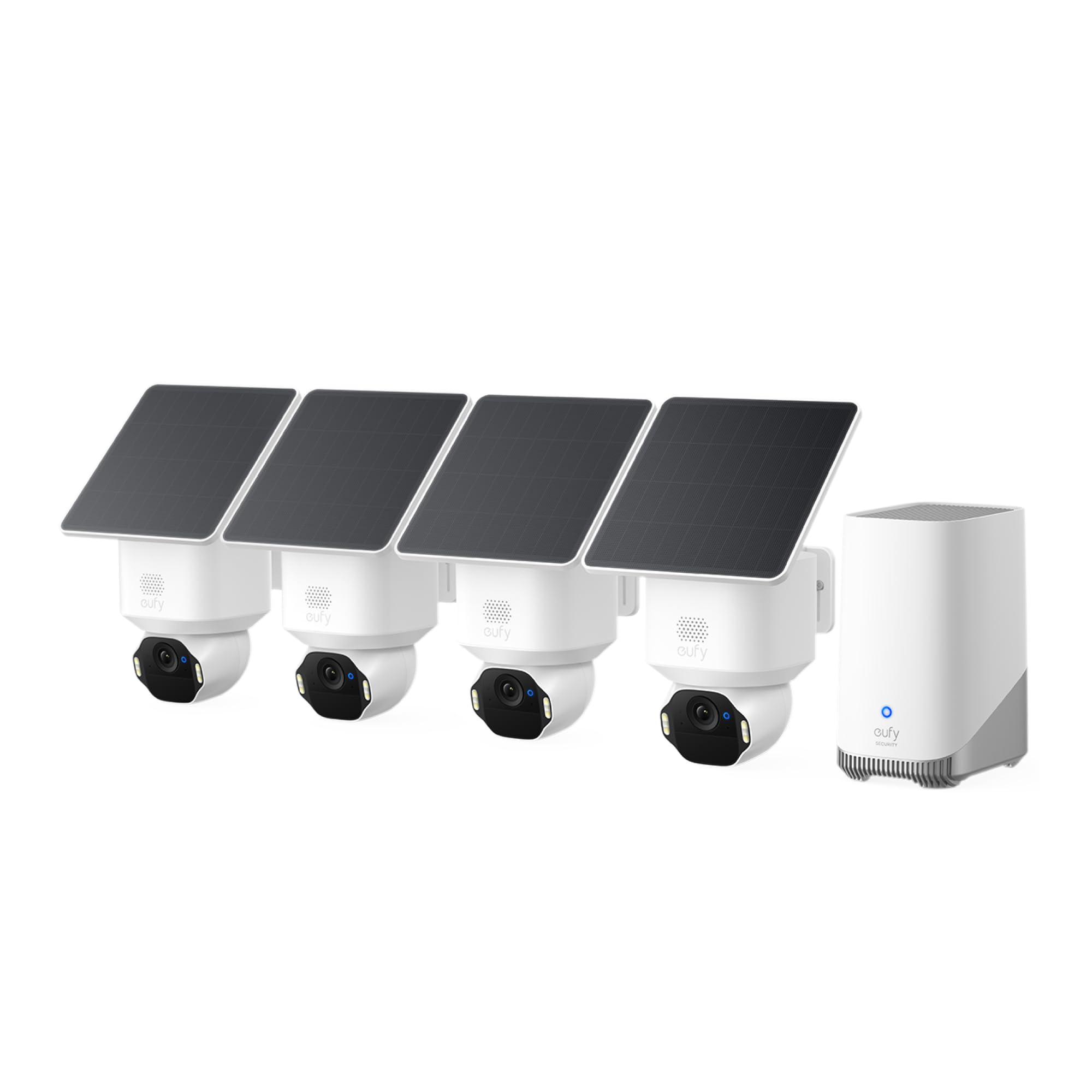 eufy Security SoloCam E42, 4-Cam Kit, 4K Solar Security Camera | AI Facial Recog