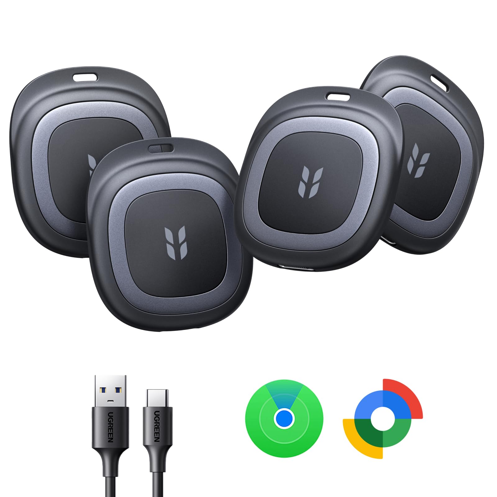 UGREEN FineTrack Duo2 Bluetooth Tracker Tag, iOS & Android, USB-C Charging | Wor