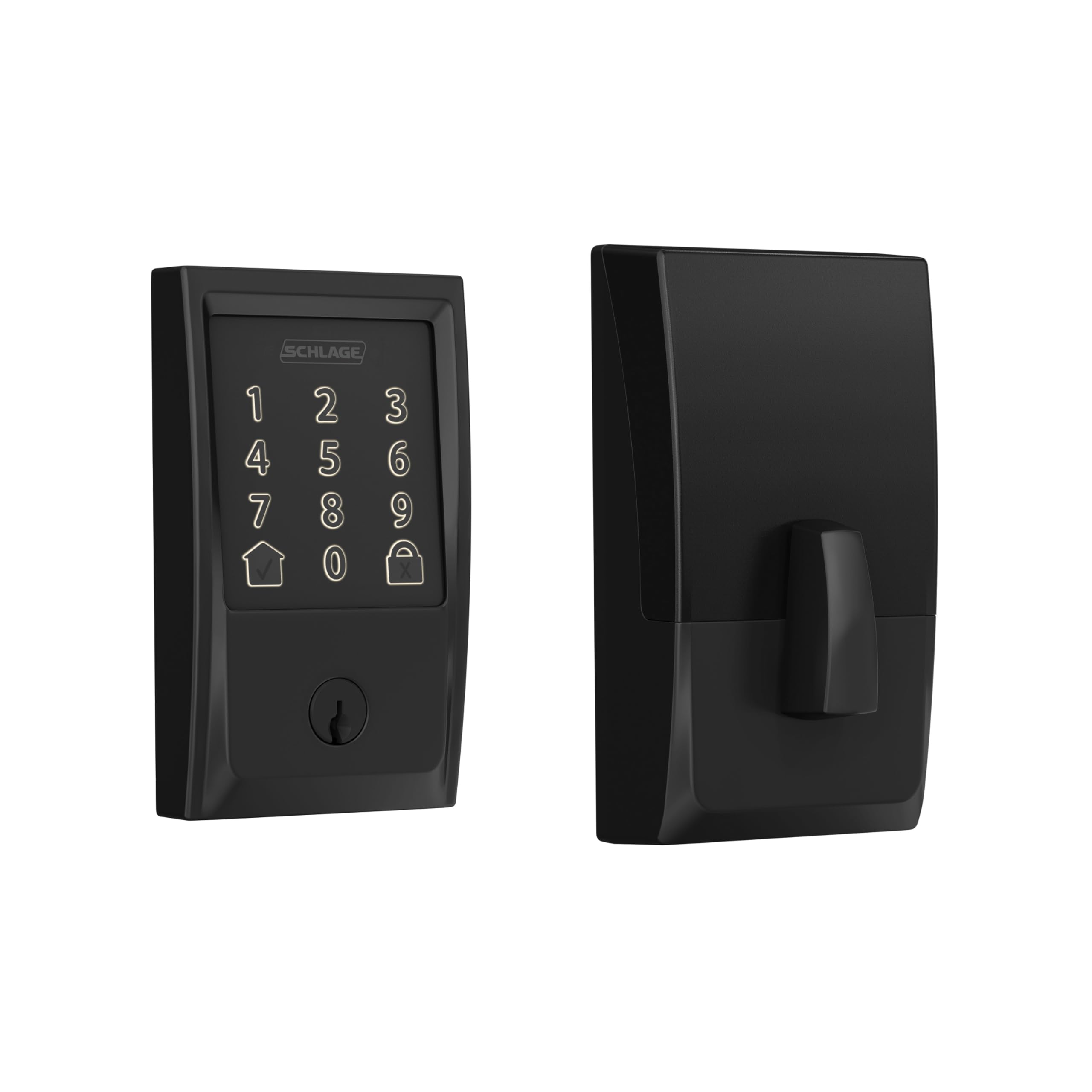 Schlage Encode Smart WiFi Deadbolt Lock with Century Trim, Matte Black | Keyless