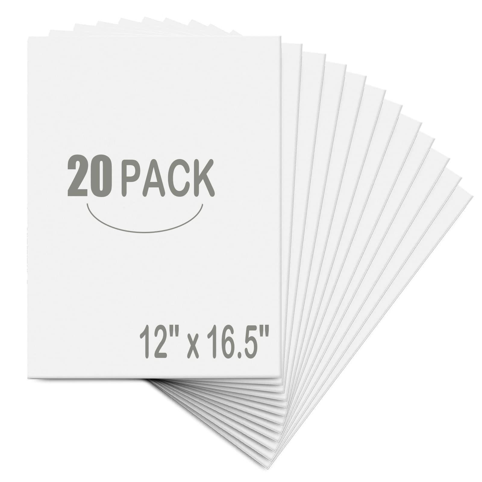 EPHECH 20Pack 12" x 16.5" White Foam Board with 3/16" Thick Foam Core | Sturdy P
