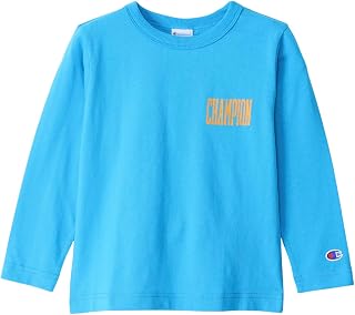 Champion CKSX407Z/CKSX407ZJ 100% Cotton Graphic Logo Printed Long T-Shirt, Kids, Long Sleeve, Round Neck, 100% Cotton, Relax Fit, Long Sleeve Pocket T-Shirt, Basic