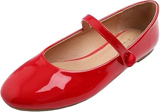 Feversole Women's Mary Jane Fashion, Classic Flat Shoes for Women Elegant Pumps Mary Jane with Soft Buckle Ballet Dance Shoes for Women