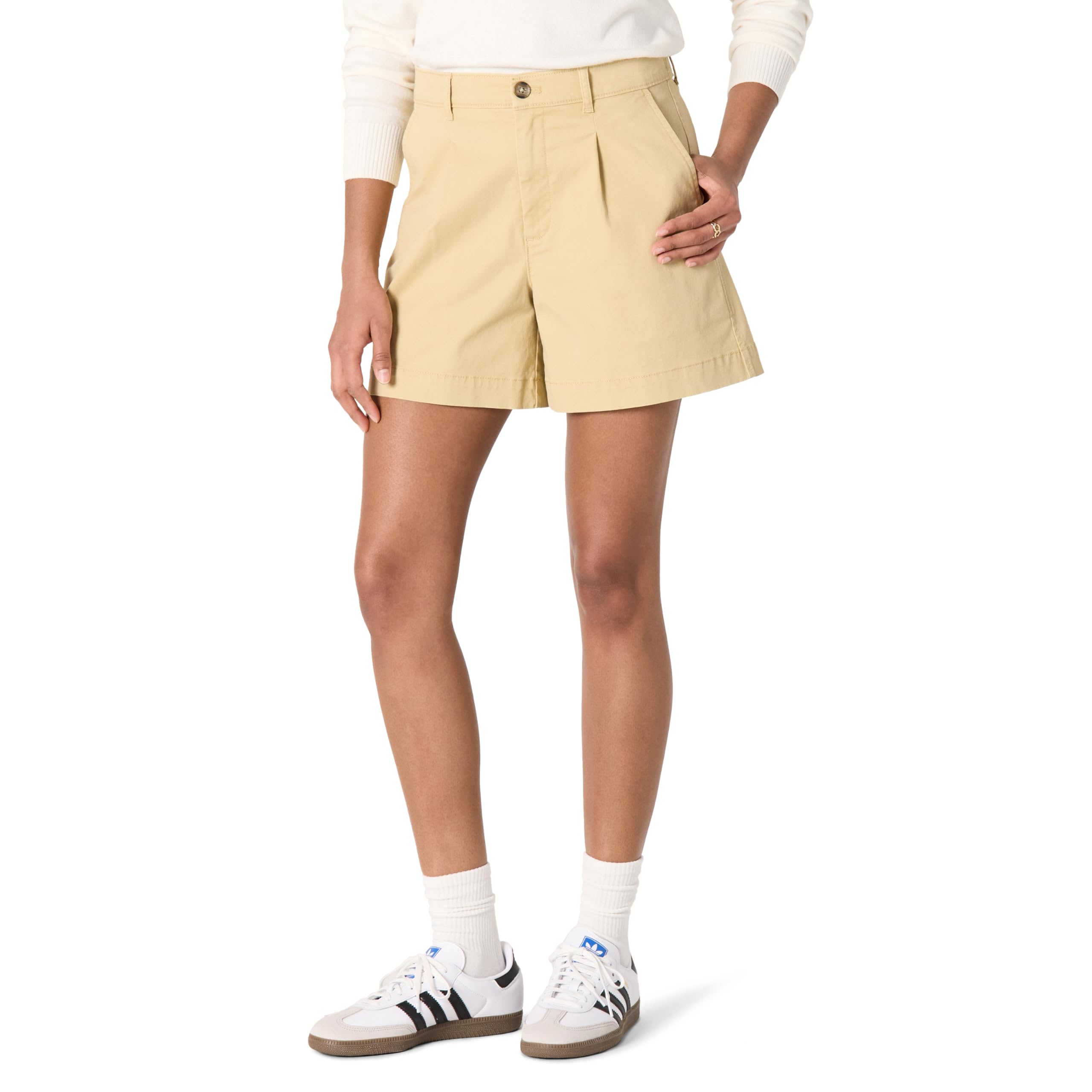Amazon Essentials Women's High-Rise Relaxed-Fit A-line Elastic Back Shorts
