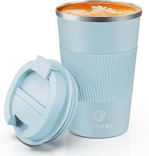 CS COSDDI 12 oz Coffee Mug - Stainless Steel Coffee Cup with Leakproof Lid