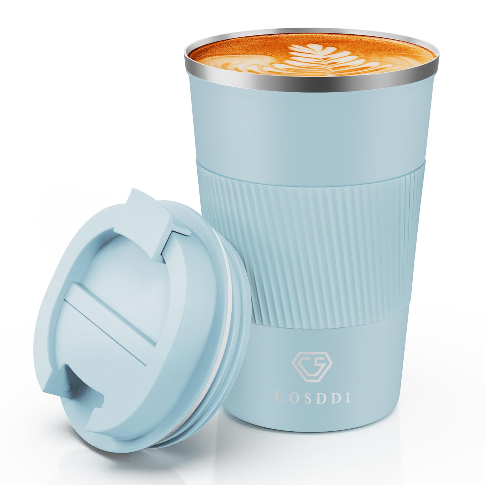 CS COSDDI 12 oz Coffee Mug - Stainless Steel Coffee Cup with Leakproof Lid