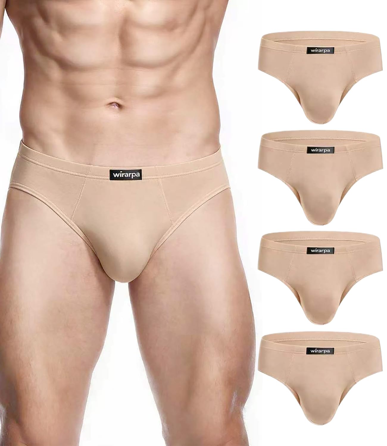 wirarpa Men's Briefs Microfibre Elastic Underpants Pack of 4