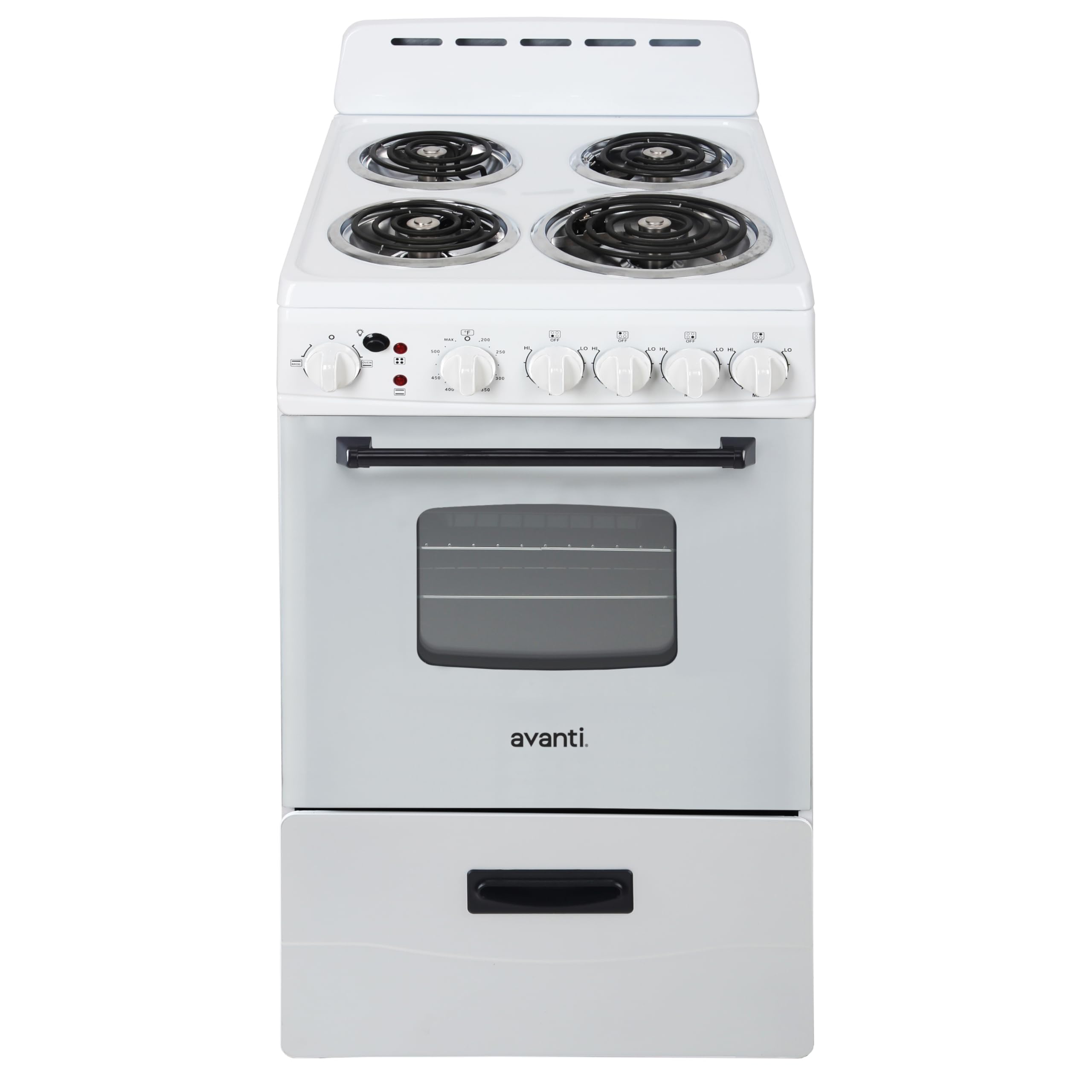 Avanti Electric Range Oven Compact Design, 2.1-Cu.Ft. Capacity with 4 Coil Burne