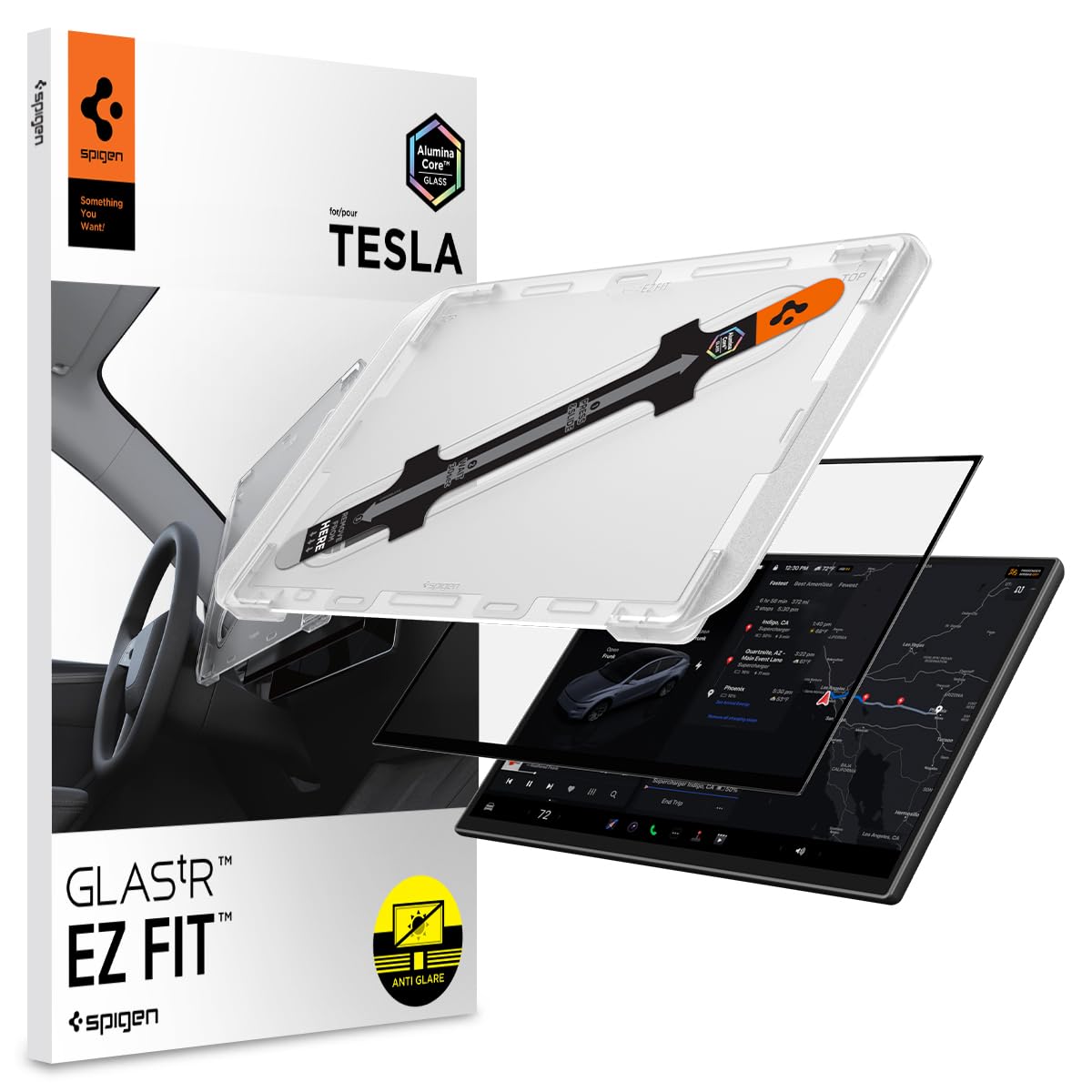Spigen Screen Protector Matte Finish for Model Y (2026-27), Model 3 (2027) | Alu