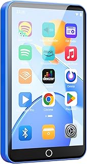 Fanvace MP3 MP4 Player with Bluetooth and WiFi, Spotify & Parental Controls | Android Spotify Music Player with 4" Touchscreen and Speaker, Recording & FM, 2000mAh, Audible, Google Store(16GB, Blue)