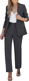 luvamia Women's Two Piece Sets Pants Suits Dressy Business Casual Outfits Professional Blazer Pantsuits Set Work Office