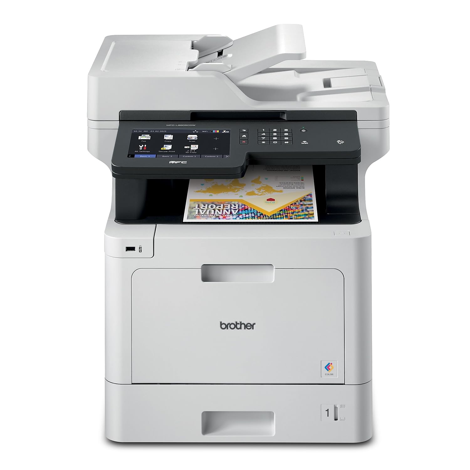 Brother Color Laser All-in-One Printer with Advanced Security, High-Speed 33ppm 