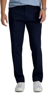 Haggar Mens Premium No Iron Khaki Slim Fit Flat Front Casual Pant