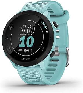 Garmin [Renewed Forerunner 55 GPS 42mm Running Smartwatch, Easy to use, Lightweight, Training Guidance, Safety & Tracking Features, Aqua (Renewed)