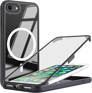 Coque pour iPhone SE 2022/2020, iPhone 8 avec protecteur d'écran, coque Magsafe pour iPhone 8, coque de téléphone pour iPhone 8, coque de protection d'écran intégrée, coque de protection fine