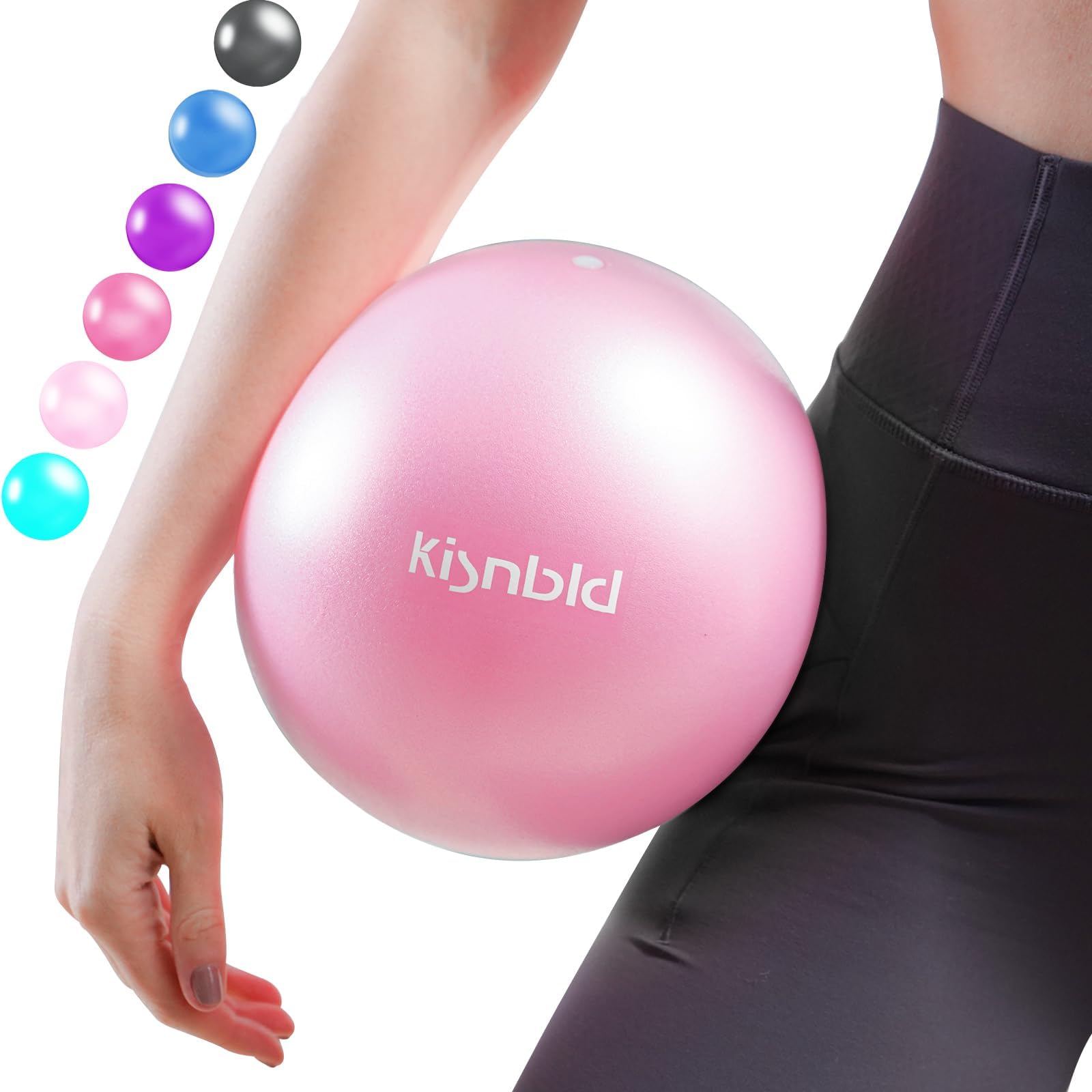 kisnbld Small Exercise Ball, 9 Inch Mini Pilates Ball, Anti Burst and Slip Resis