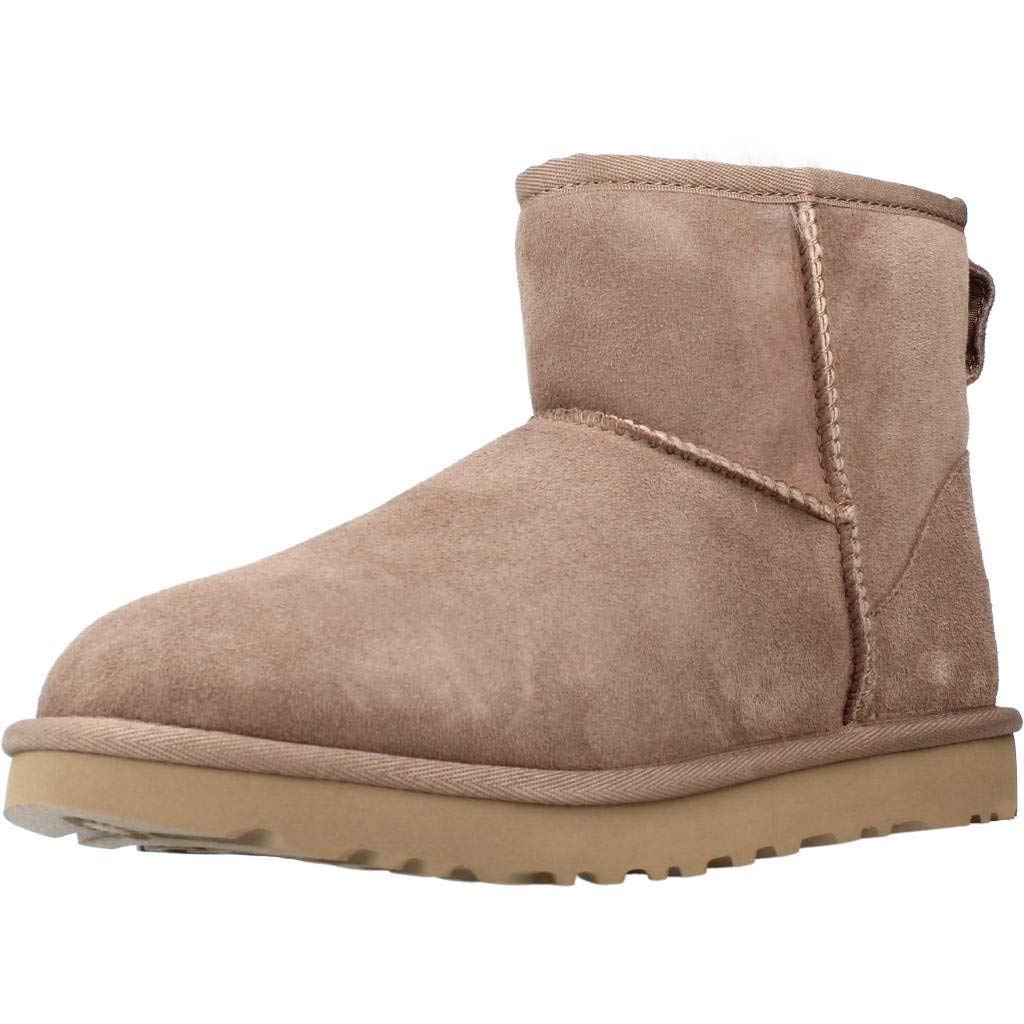 UGG W Classic Mini II Leather Ankle Boots Chocolate Brown