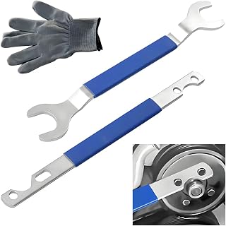 ANFTDCO Car Fan Clutch Wrench Set, 2PCS 32mm &amp; 36mm Heavy Duty Vehicle Fan Clutch Removal Tool Kit, Automotive Water Pump Pulley Holding Bar Tool, Compatible with E46 E36 E30