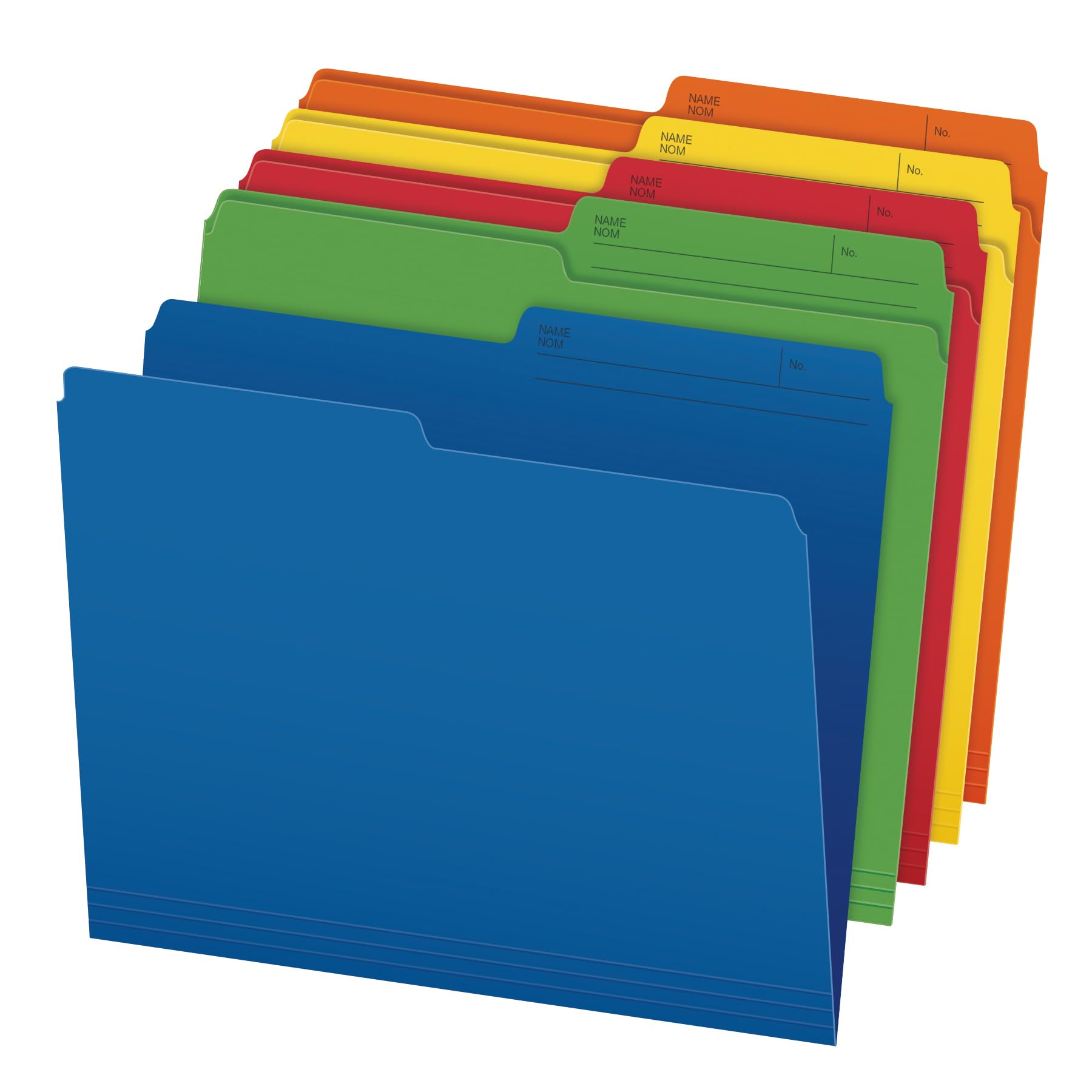 Pendaflex File Folders - Assorted Colour File Organizers, 1/2 Cut Tab, Letter Si