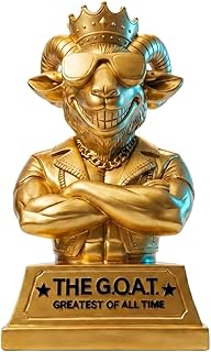 Fralaz The Goat Trophy Award, 7 Inch G.O.A.T Resin Trophy | Fantasy Football, Player Gifts for Champion Soccer MVP, Funny Office Recognition