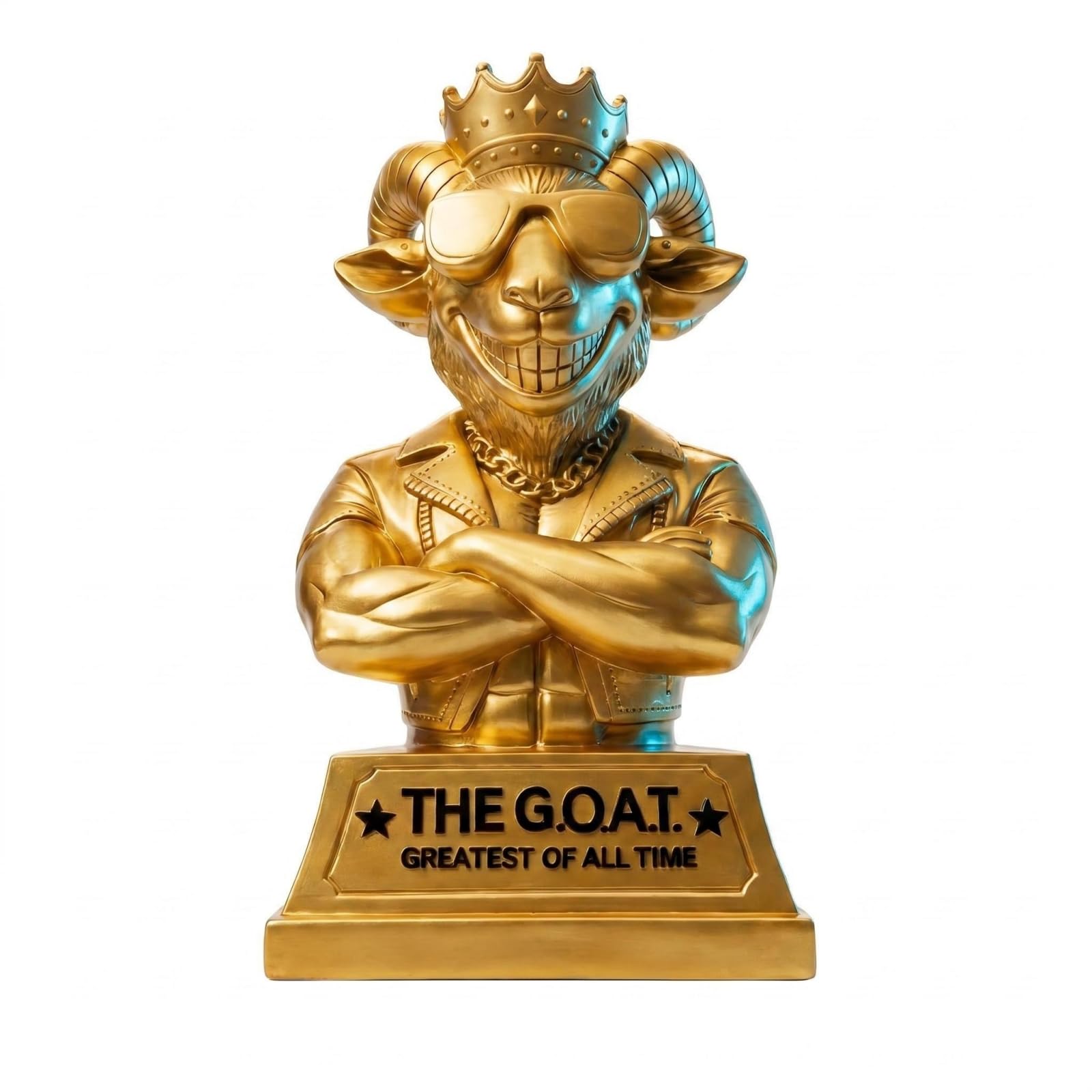 Fralaz The Goat Trophy Award, 7 Inch G.O.A.T Resin Trophy | Fantasy Football, Pl
