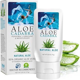 Aloe Cadabra Organic Natural Water Based Lube, for Men, Women & Couples | Unscented Natural Aloe (2.5 Fl Oz - 1 Pack) Personal Lubricant, Toy & Condom Safe, Hypoallergenic, Easy Clean, pH Balanced