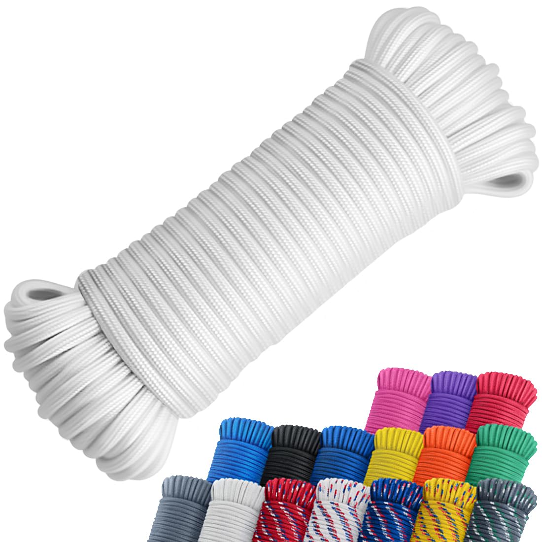 SMART&CASUAL 100 ft 1/4" Polyester Rope (Comparable to Nylon Rope) Poly Strong U