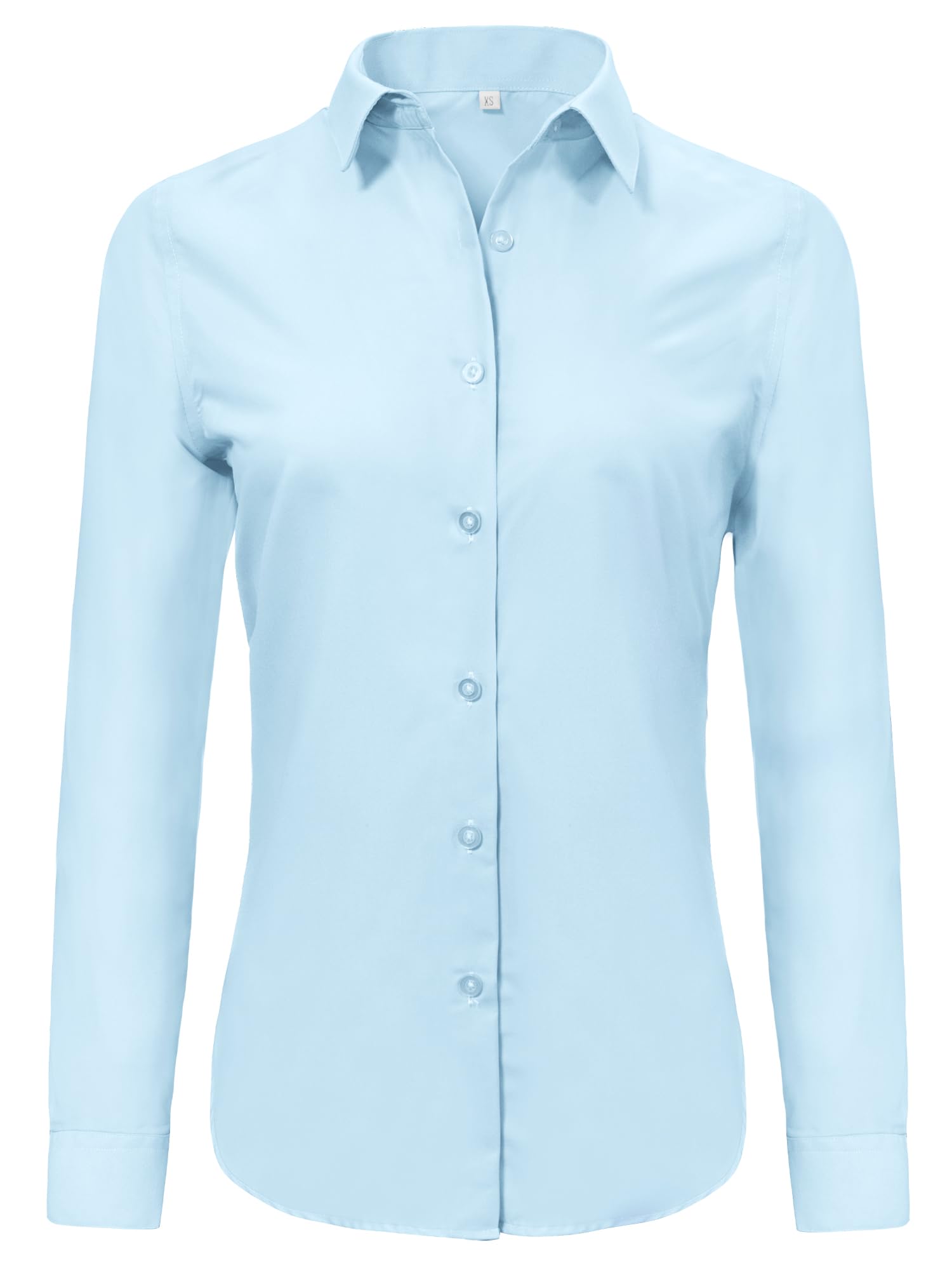 Ruisin Super Soft Wrinkle Free Button Down Shirt Women Solid Long Sleeve Striped