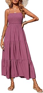 PRETTYGARDEN Women's Summer Maxi Dress 2026 Spaghetti Strap Sundresses