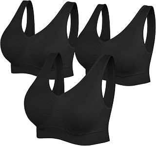 SIMIYA Comfort Sports Bras Women Plus Size Seamless Yoga Bra Removable Pads