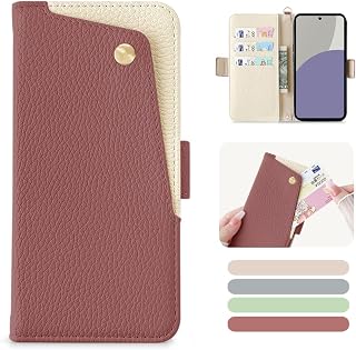 Kahper for AQUOS Sense 9/Sense 10 Notebook Style Case, Stylish SH-53E SHG14 SH-M29 Notebook Type Case, Cute SH-53F SH-M33 Cover, Magnetic, Lightweight, Shock Absorption, Aquos Sense 9/10 Smartphone
