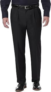 Haggar Men's classic fit pant with pleats at front and big and tall sizes