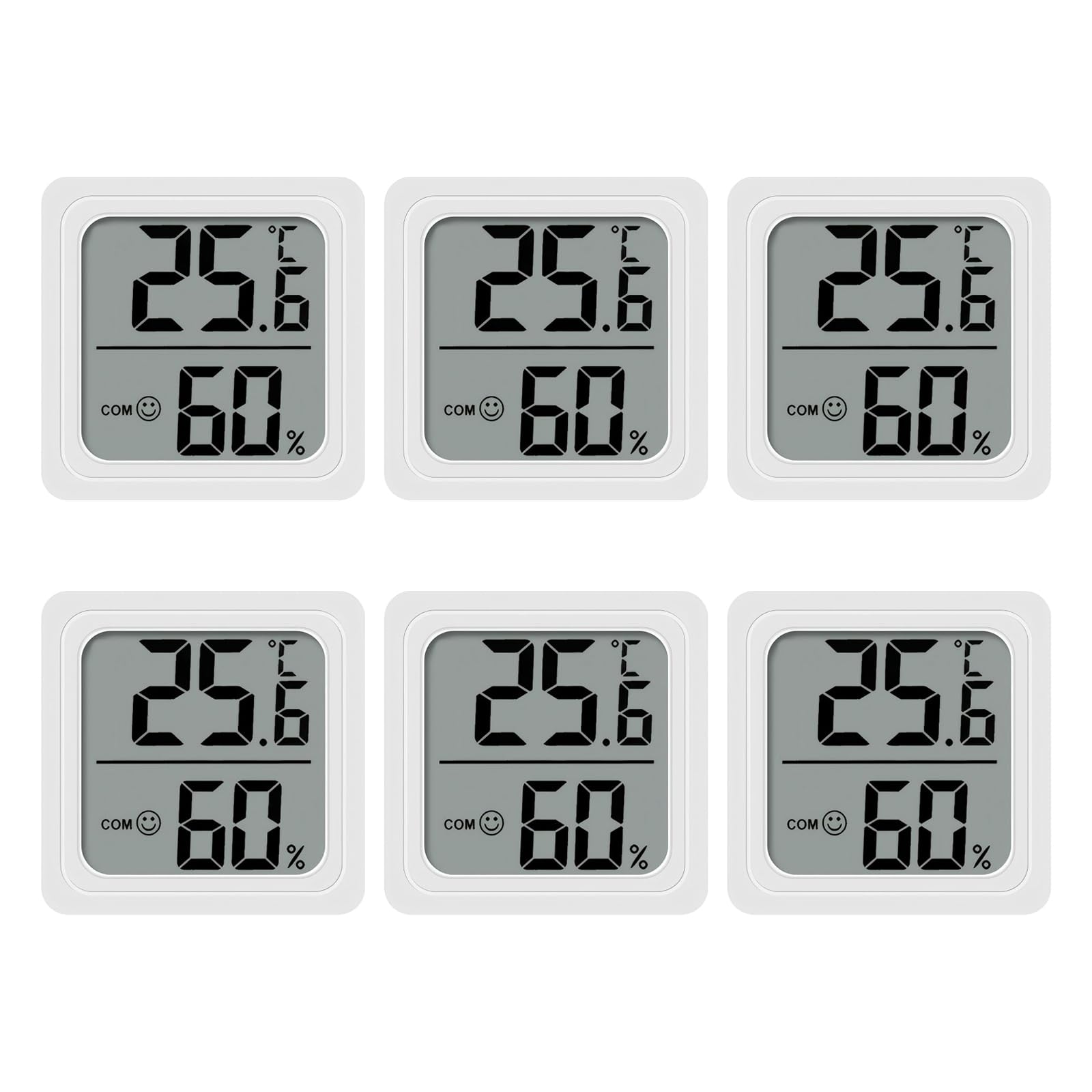 6PCS Digital Thermometer Hygrometer, Temperature Humidity Monitor LCD | Indoor c