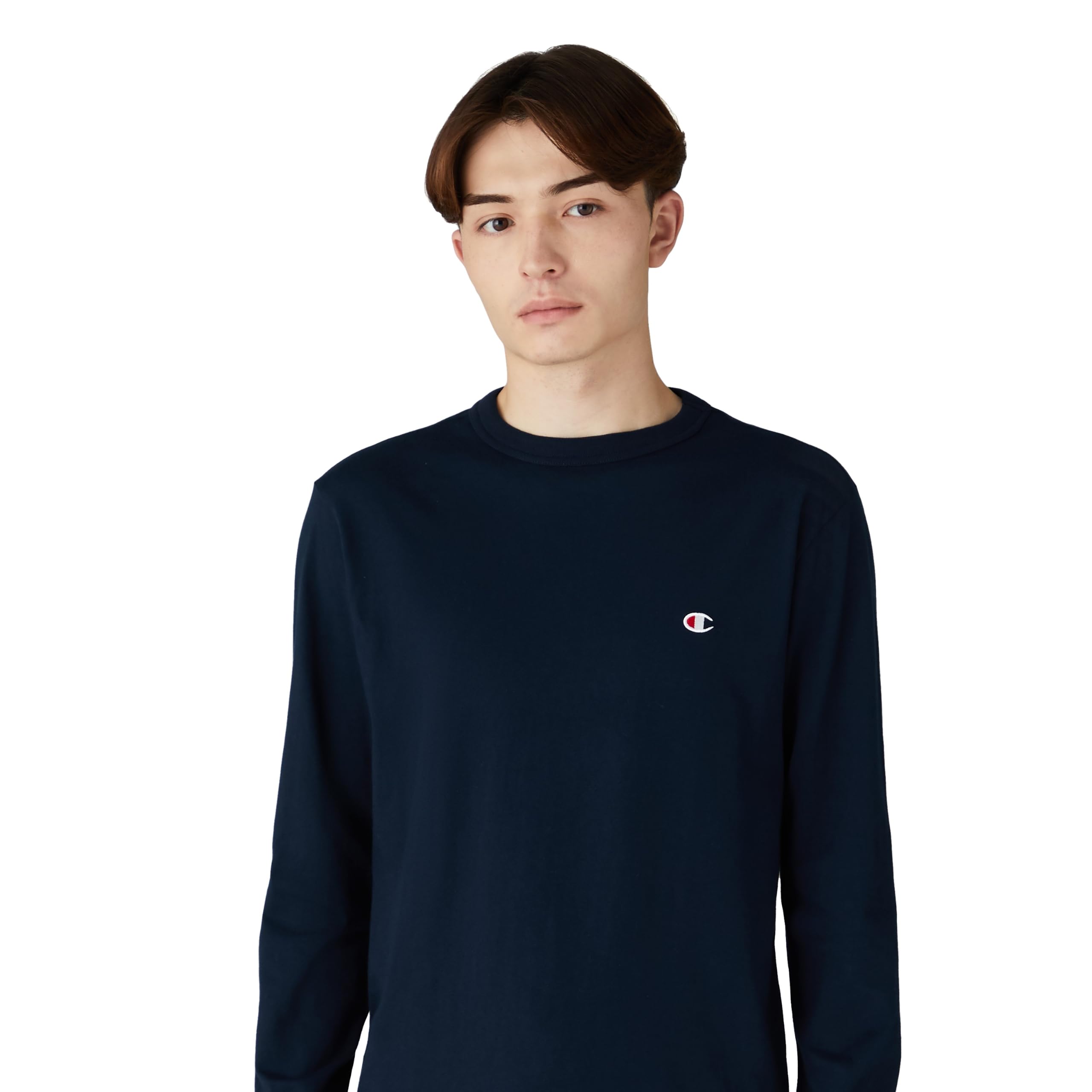 Champion C3-P401Z Men's Long Sleeve T-Shirt, Long Sleeves, Round Neck, 100% Cott