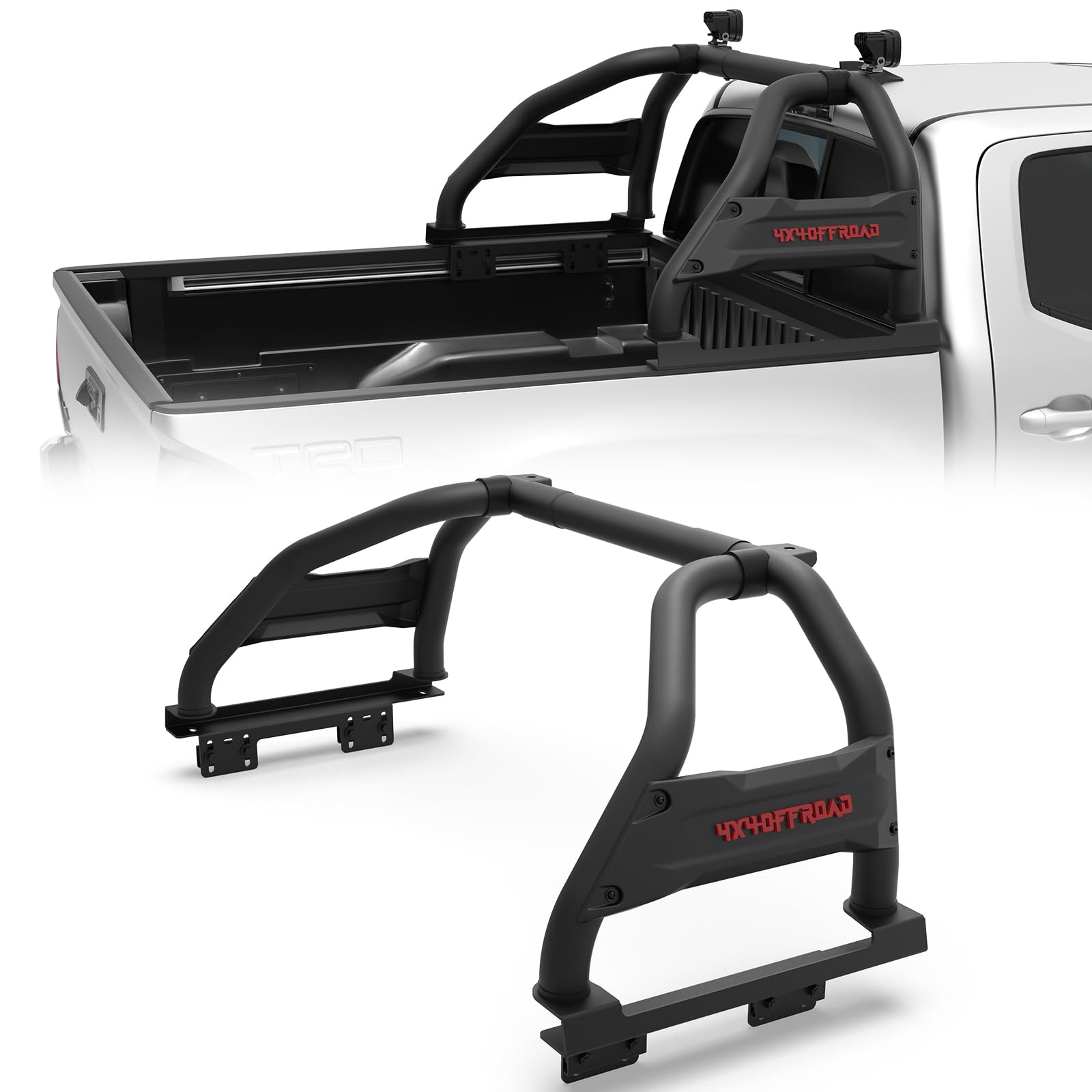 Truck Bed Roll Bar Heavy Duty No-Drill Chase Rack Universal for Mid Size Pickup 