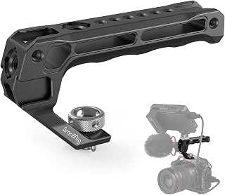 SmallRig Top Handle with 3/8"-16 Locating Pins for ARRI for Camera Cage | with 5 Cold Shoe Adapters to Mount DSLR Camera with Microphone/LED Light/Monitor - 3765
