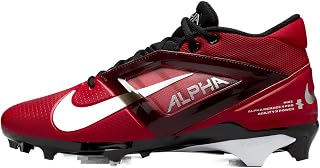 Nike Alpha Menace 4 Pro Football Cleats (FD7037-600, University Red/Metallic Silver/Team Red)