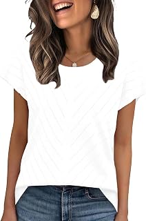 JomeDesign Short Sleeve Sweater for Women Crewneck Trendy Summer Tops 2026 Travel Business Casual Outfits