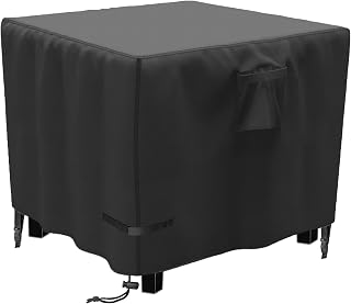 YOWDUTY Propane Gas Fire Pit Table Cover Square 30 x 30 x 25 Inch | Waterproof Heavy Duty 600D Outdoor Fireplace Cover, Fit 28" - 30" Firepit Table, All-weather Protection For Patio Fire Table