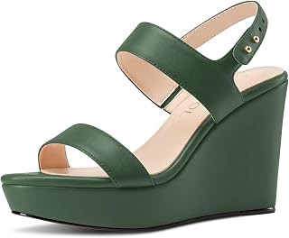 Aachcol Women's Ankle Strap Platform Sandals Open Toe High Heel Party Shoes Summer Heels 3.9 Inches