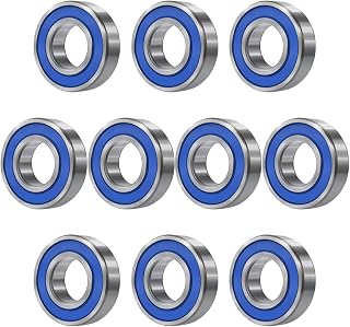 FOCMKEAS MR84-2RS 10 PCS Miniature Deep Groove Ball Bearing 4×8×3mm Double Blue Rubber Sealed Ball Bearing Chrome Steel P0 Z2 Bearing for Model Aircraft, Industrial Machine,Power Tools