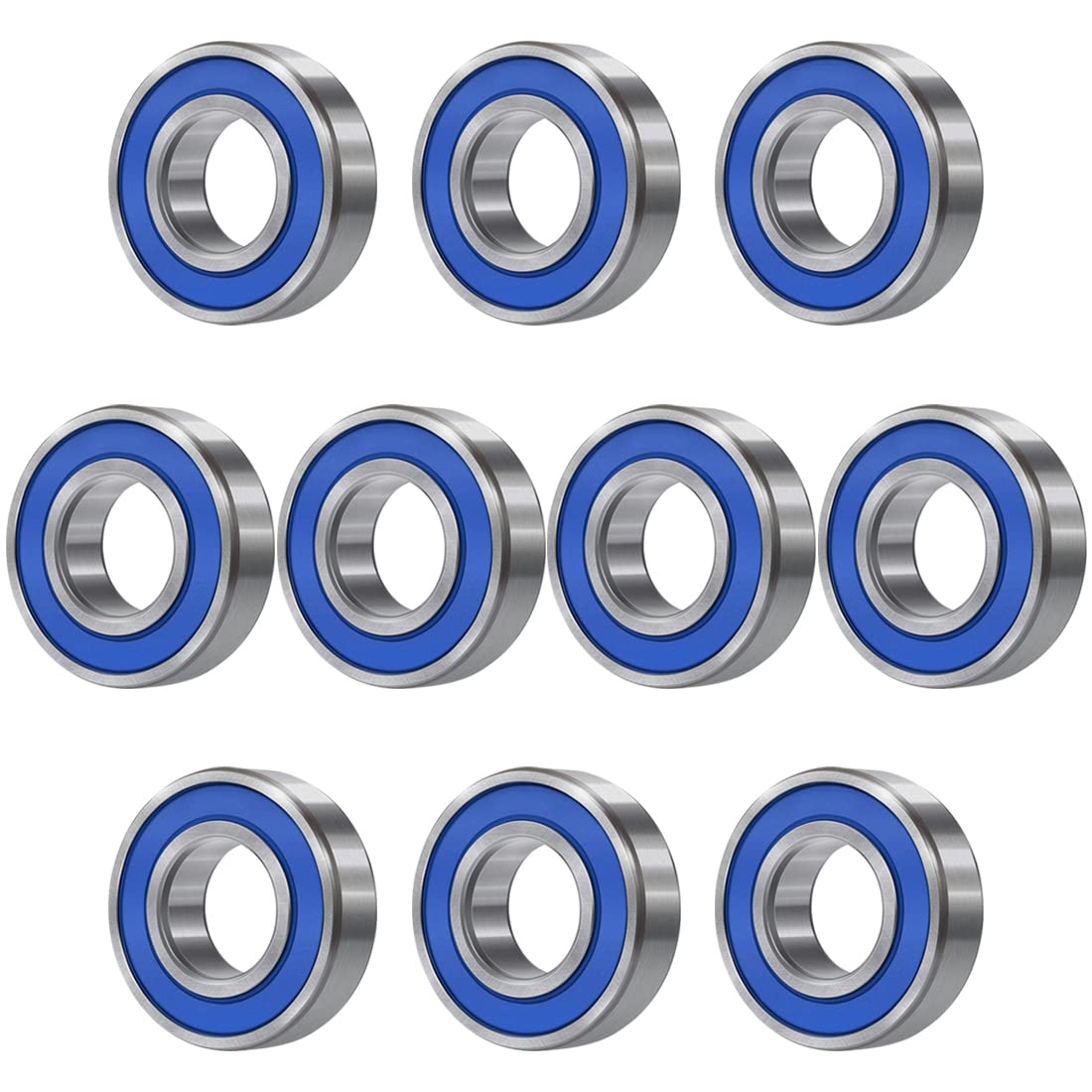 FOCMKEAS MR84-2RS 10 PCS Miniature Deep Groove Ball Bearing 4×8×3mm Double Blue 