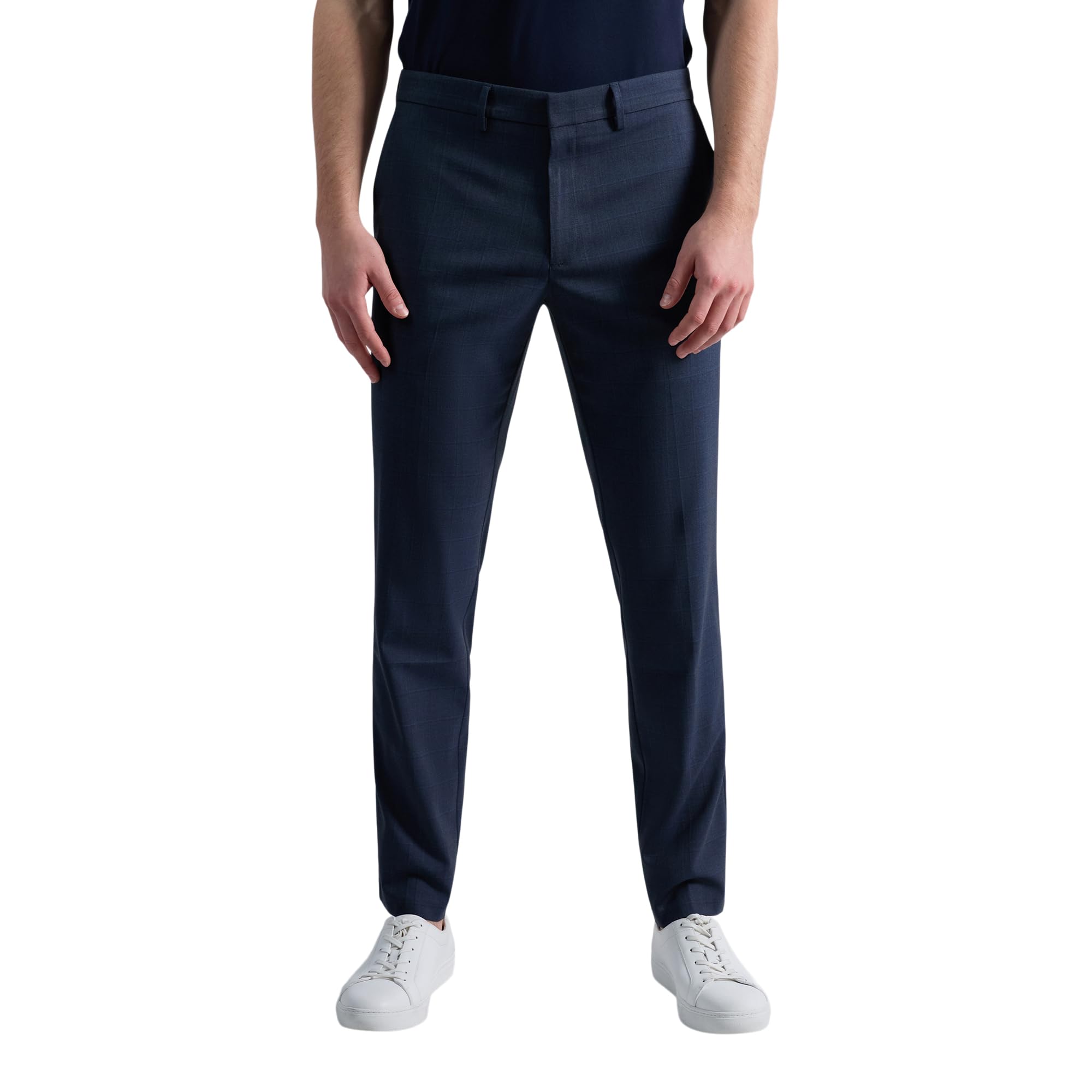 Kenneth Cole Reaction - Slim Fit Plaid Patterned Dress Pant, Men's Elegant Trous
